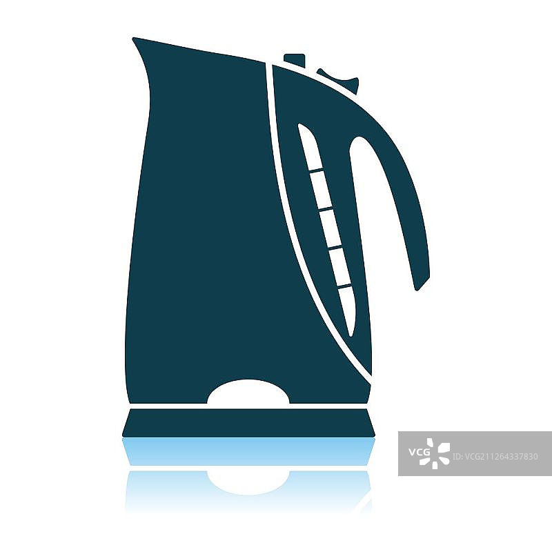 厨房电热水壶图标，阴影反射设计，矢量图图片素材