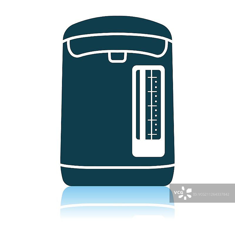 厨房电热水壶图标，阴影反射设计，矢量图图片素材