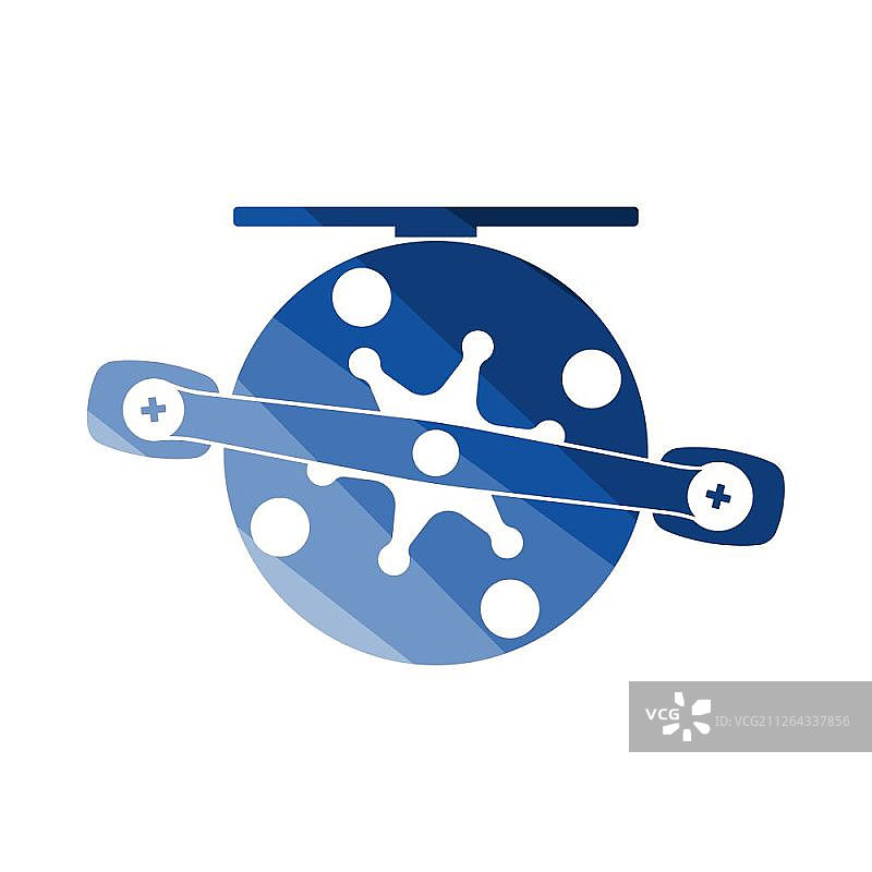 渔线轮图标，扁平彩色阶梯设计图片素材