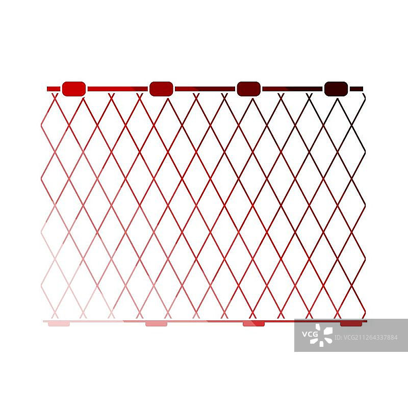 渔网图标，扁平彩色阶梯设计，矢量插画图片素材