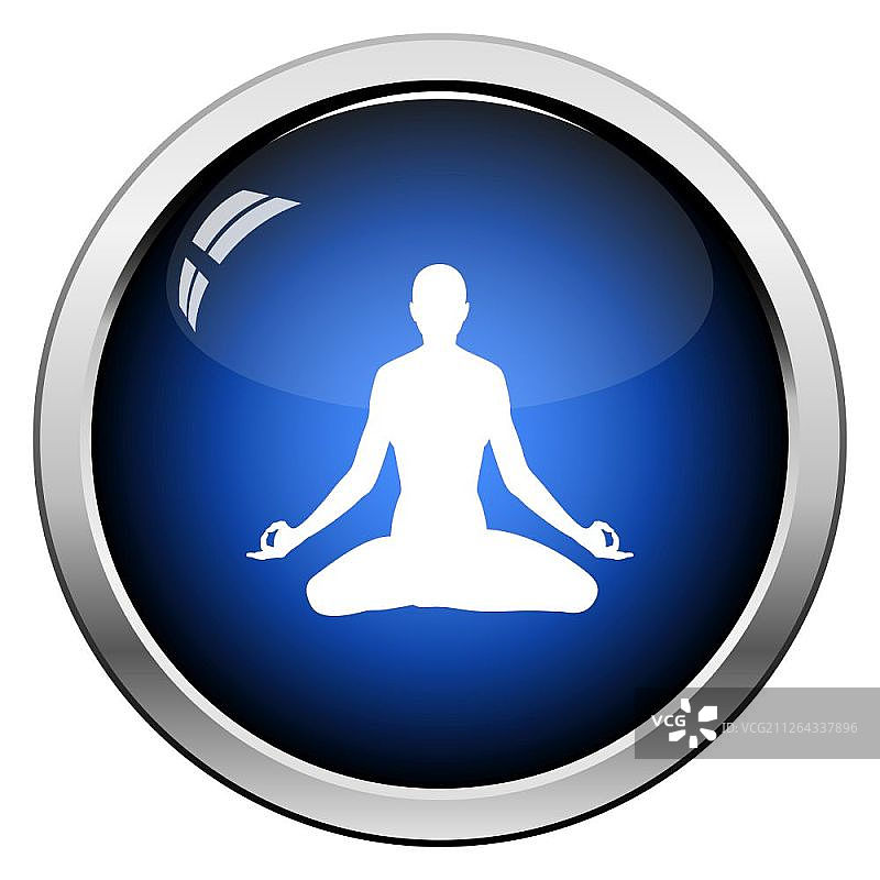 莲花姿势图标，光面按钮设计，矢量图图片素材