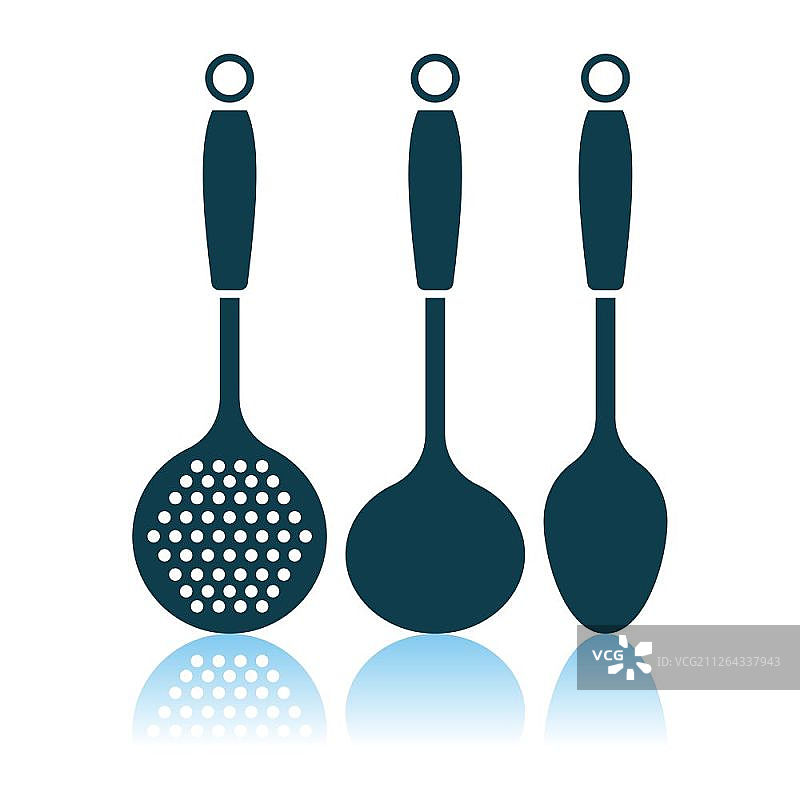 长柄勺套装图标矢量图图片素材