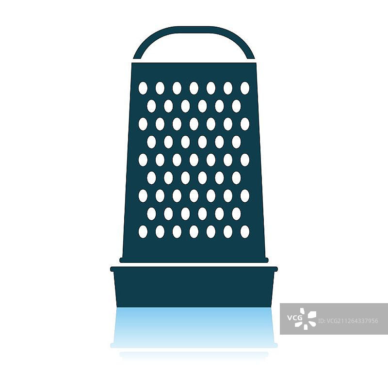 厨房刨丝器图标。阴影反射设计。矢量图图片素材