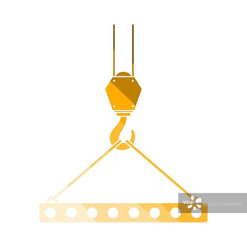 起重机吊钩悬挂板坯图标：彩色阶梯设计矢量插画图片素材