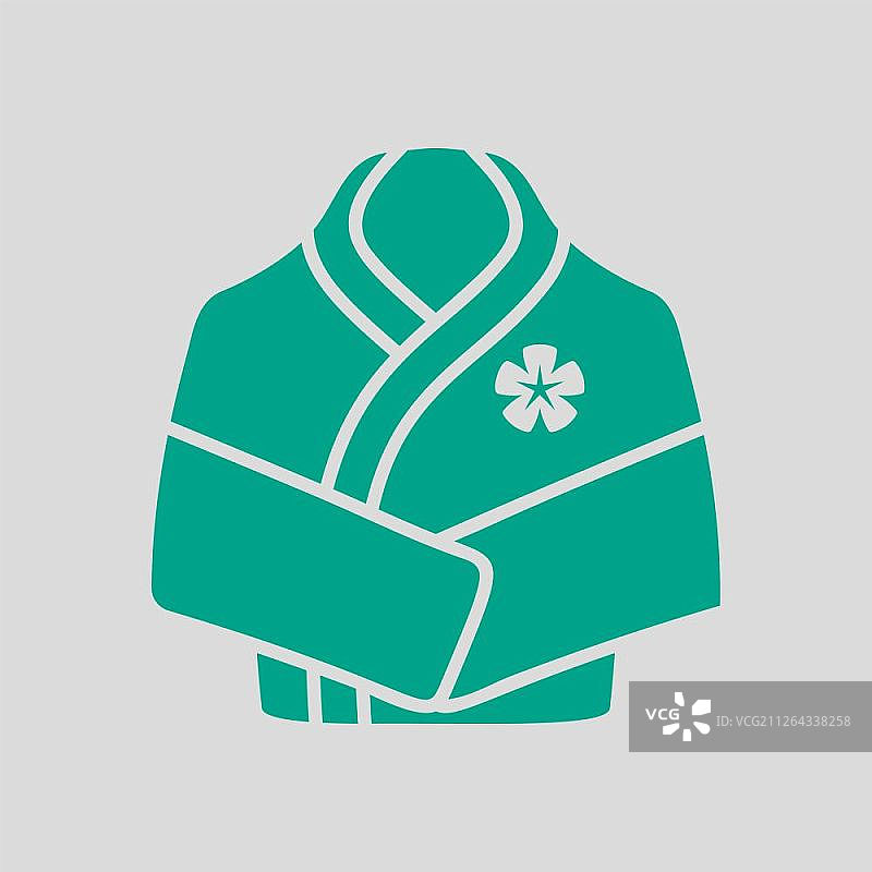 水疗浴袍图标，灰色背景矢量素材图片素材