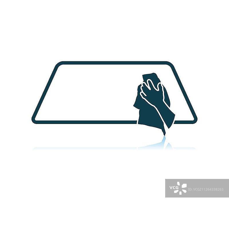 擦拭车窗图标，阴影反射设计，矢量图图片素材