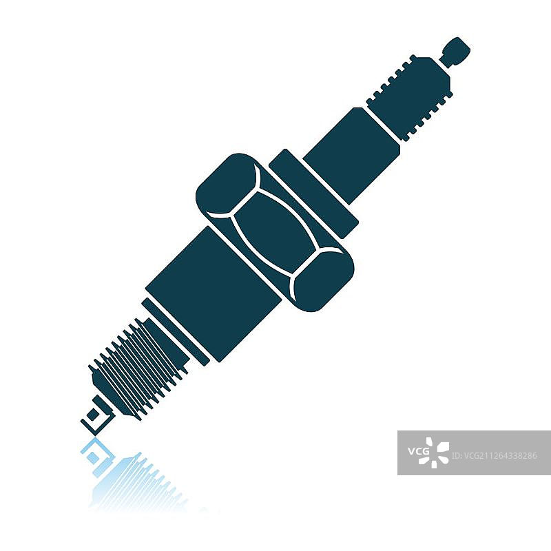 火花塞图标，阴影反射设计矢量插图图片素材