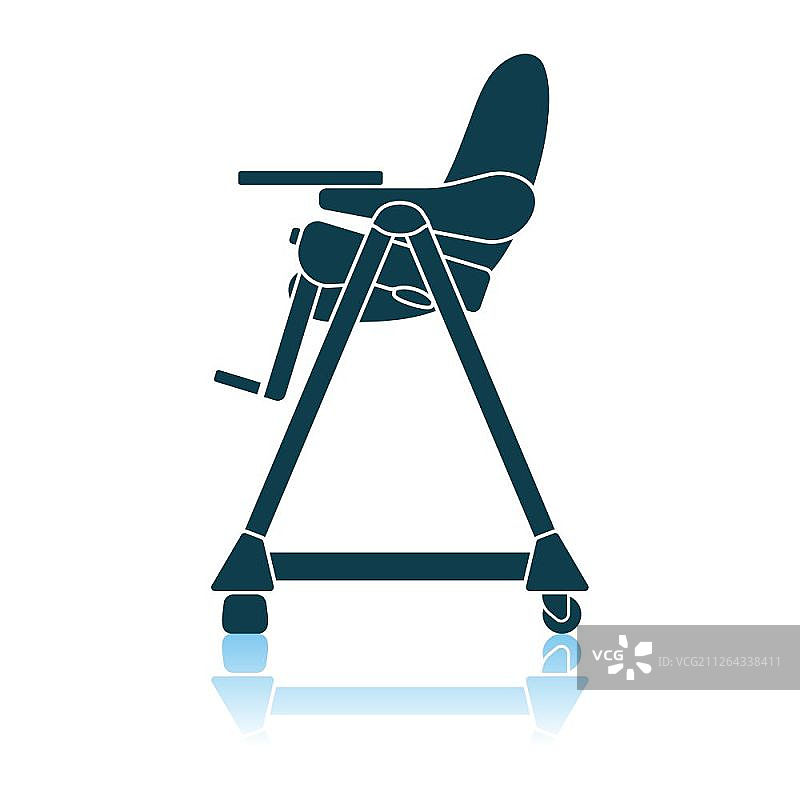 婴儿餐椅图标，阴影反射设计，矢量图图片素材