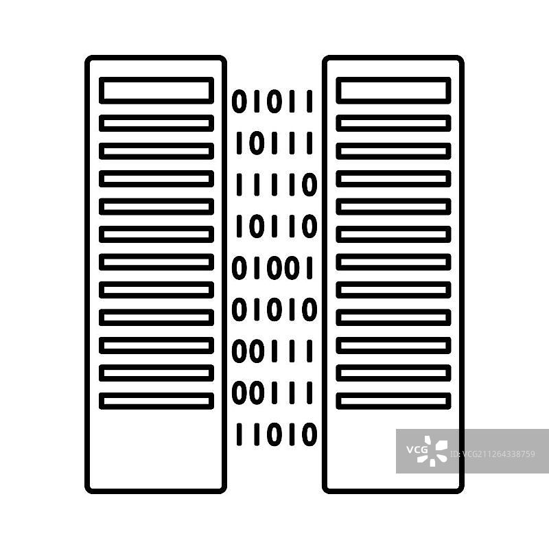 服务器图标。轮廓简洁设计。矢量图。图片素材