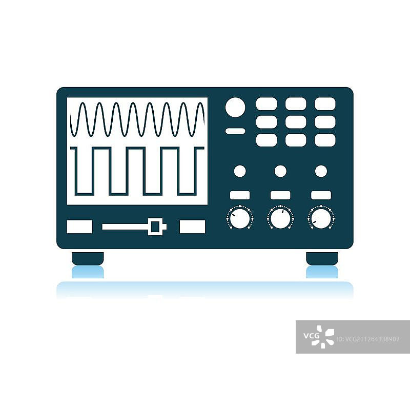 示波器图标，阴影反射设计，矢量图图片素材