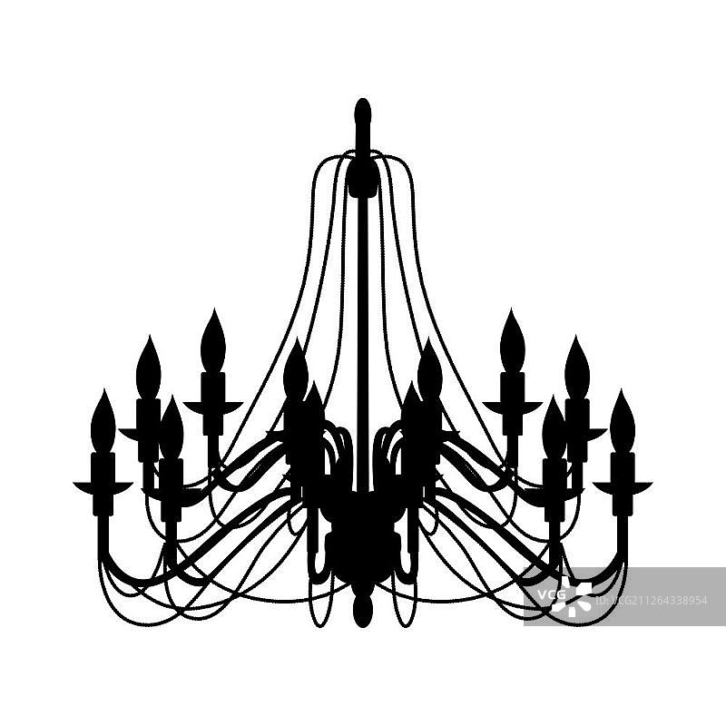 灯具轮廓，简约黑色设计矢量素材图片素材