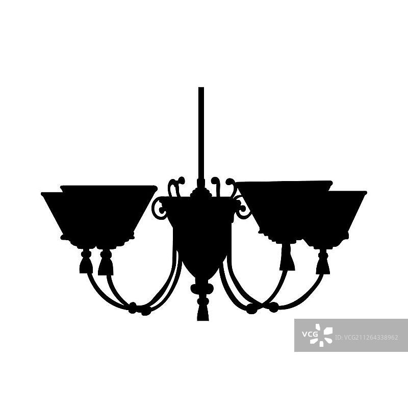灯具轮廓，简约黑色设计矢量素材图片素材