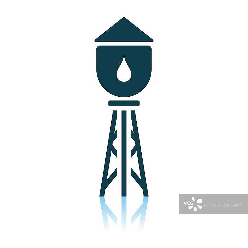 水塔图标，阴影反射设计，矢量图图片素材