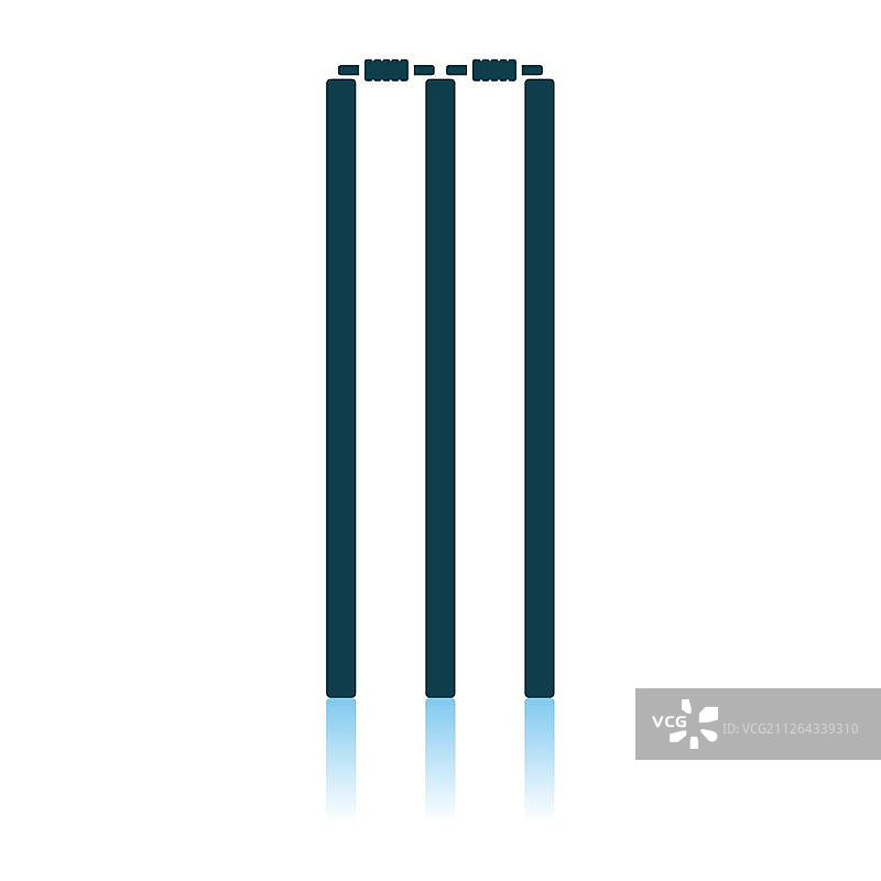 板球门图标，阴影反射设计，矢量图图片素材