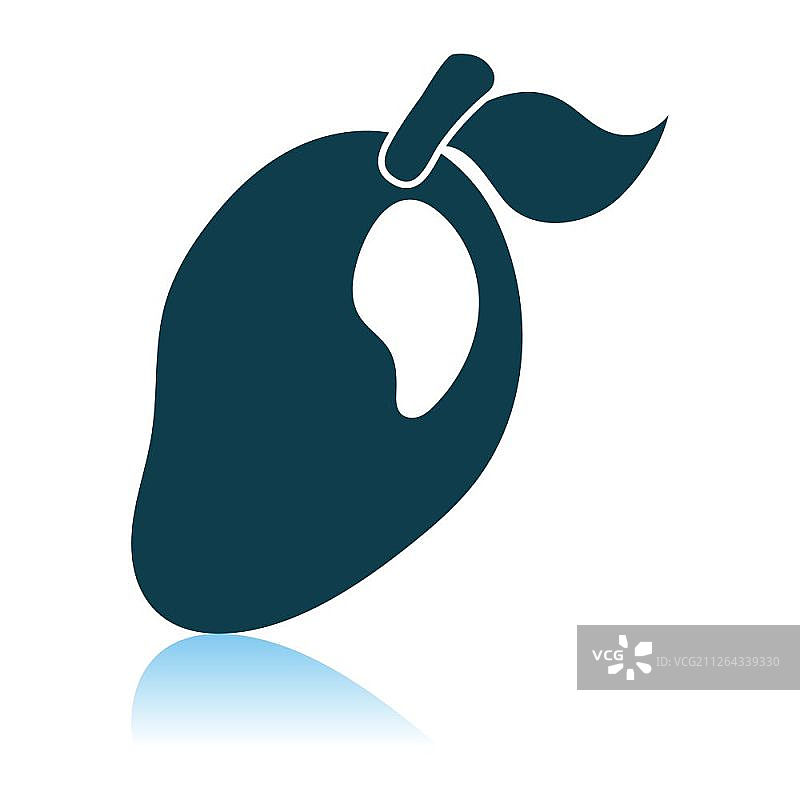 芒果图标 - 阴影反射设计 - 矢量插画图片素材