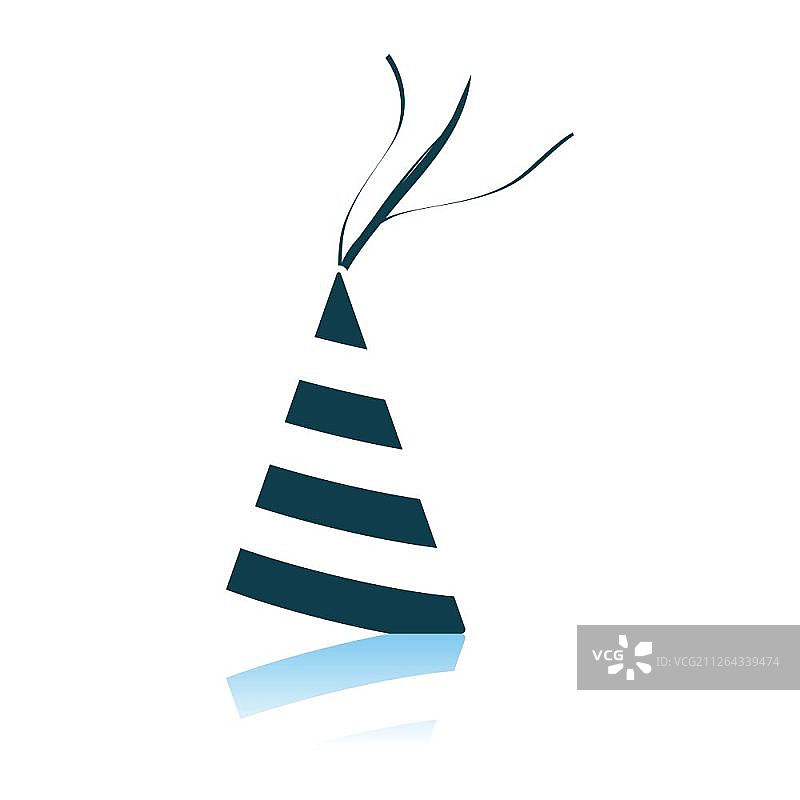 派对锥形帽图标，阴影反射设计，矢量图图片素材