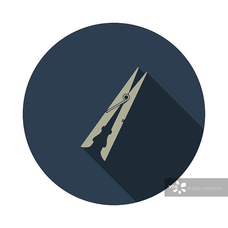 布夹图标：扁平圆形模板设计与长阴影矢量图图片素材