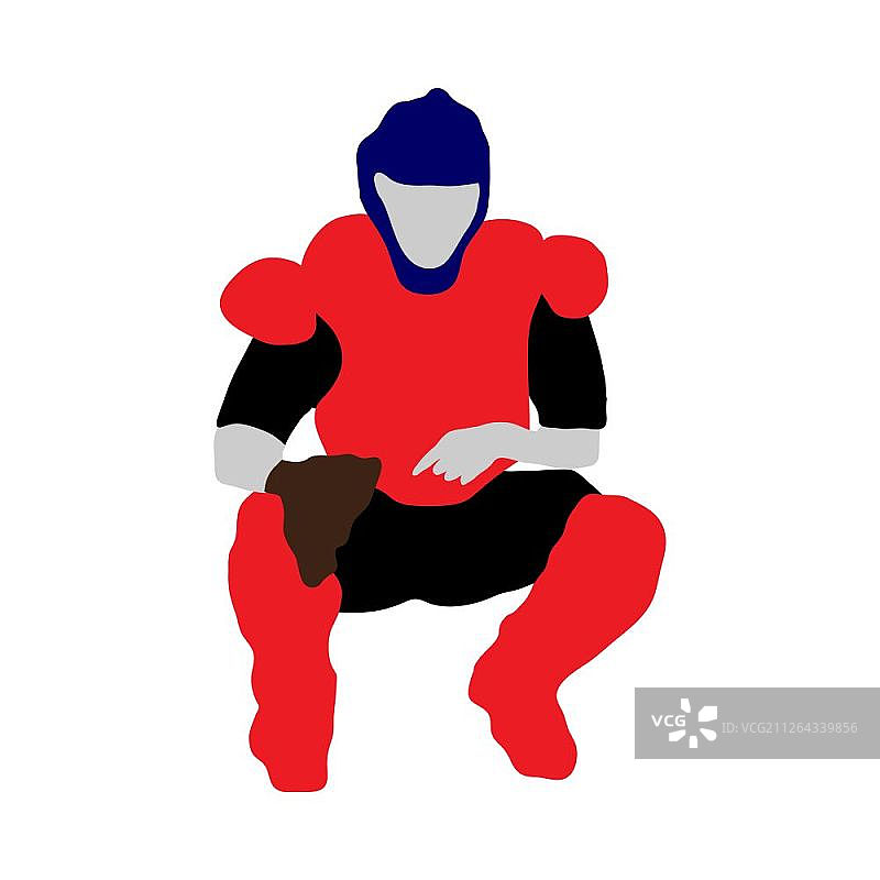 高细节棒球运动员轮廓，完全可编辑EPS 10矢量插图图片素材