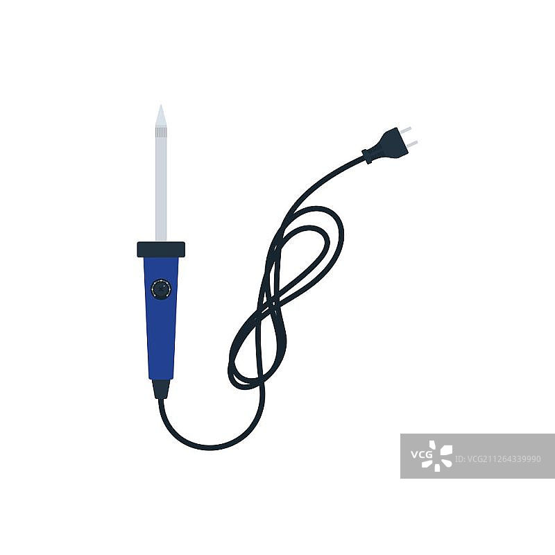 烙铁图标扁平色彩设计矢量插画图片素材