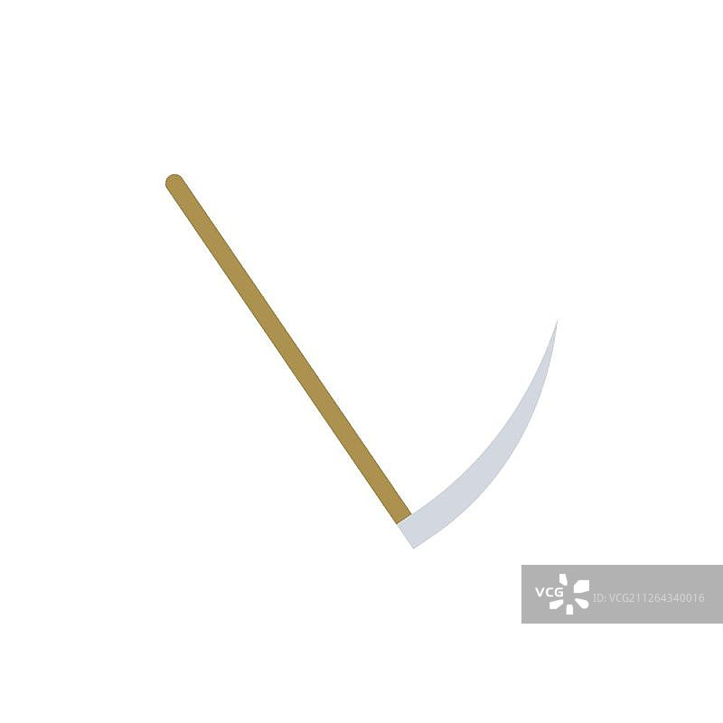 镰刀图示。扁平颜色设计。矢量图。图片素材