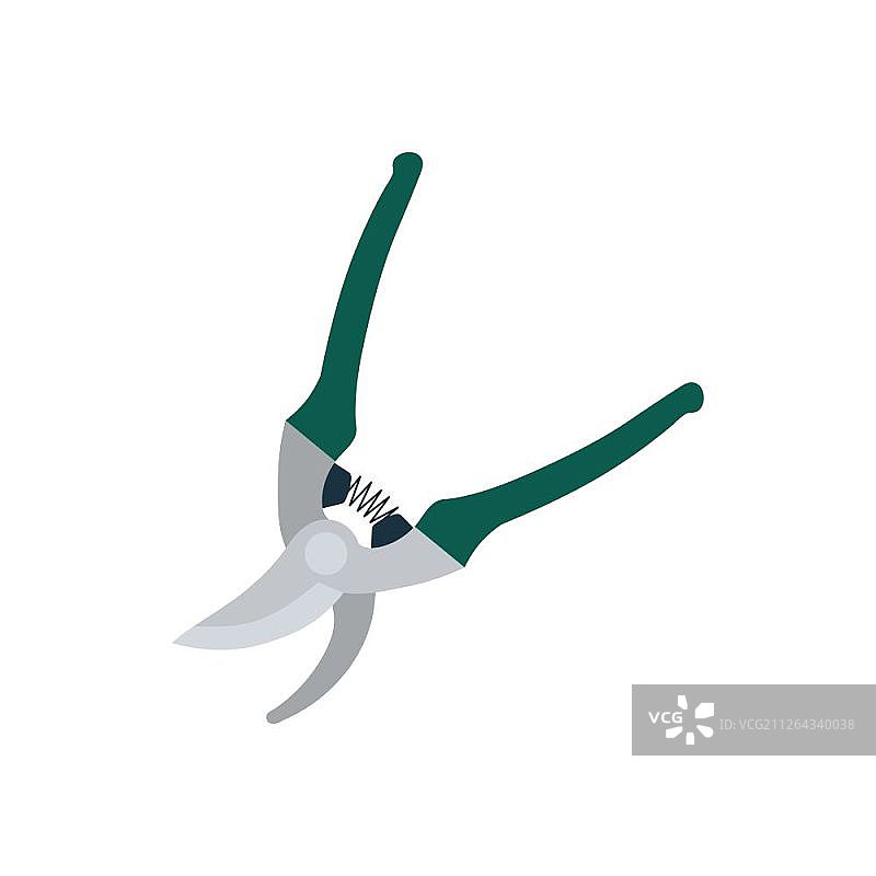 园艺剪刀图标，扁平风格设计矢量素材图片素材