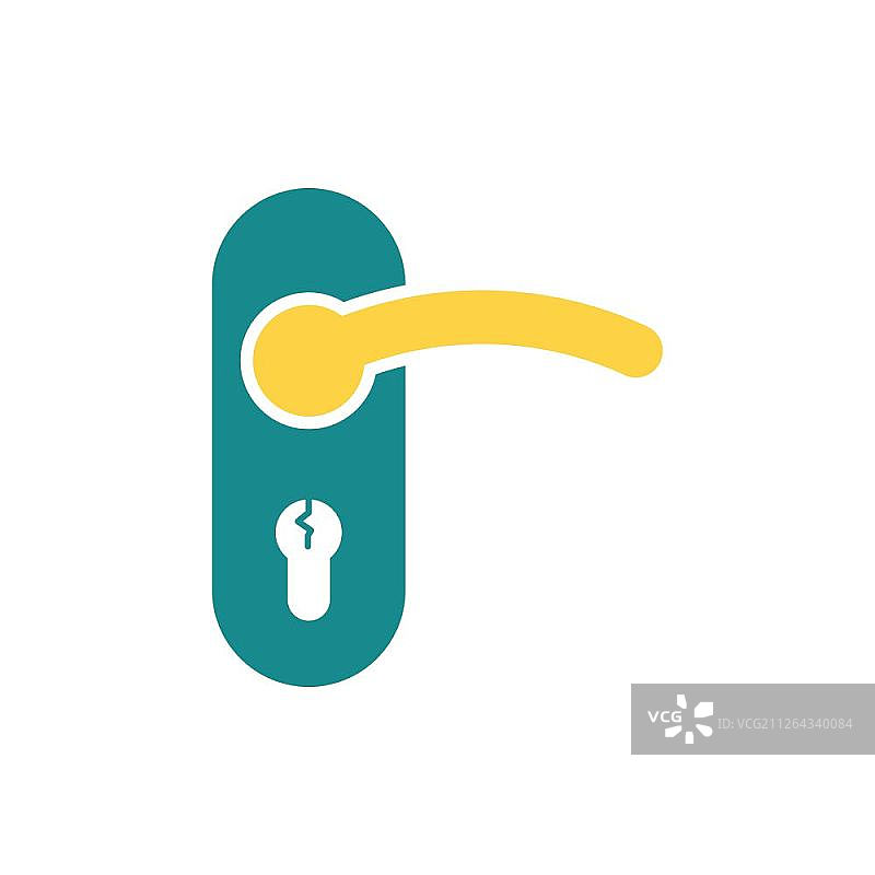 门把手图标，扁平风格设计，矢量素材图片素材