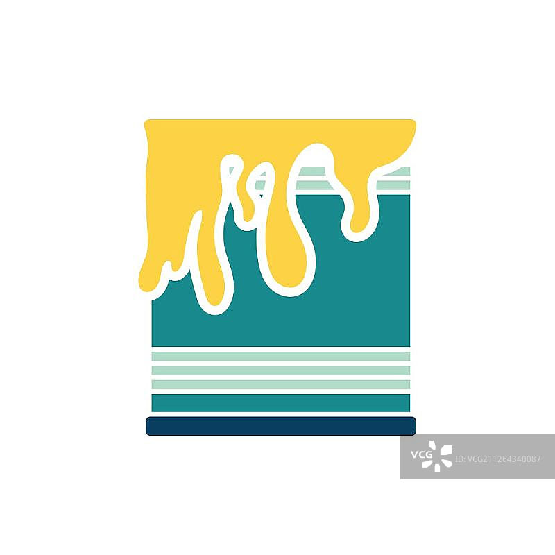 油漆桶图标，扁平风格设计，矢量图图片素材