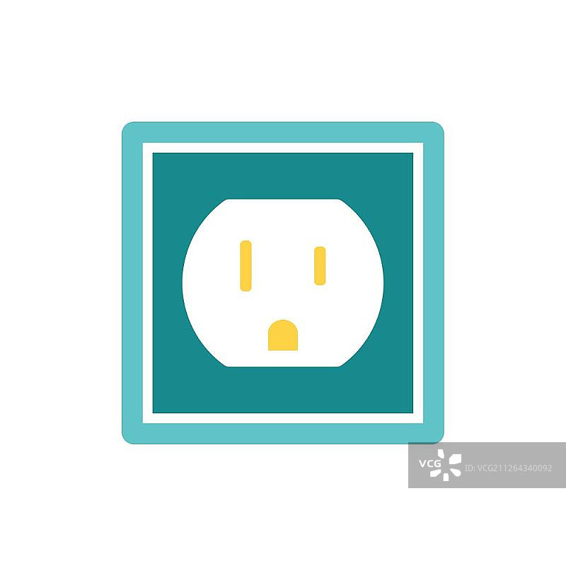 电源插座图标扁平配色设计矢量素材图片素材