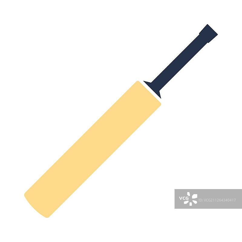 板球球棒图标（扁平颜色模版设计，矢量图）图片素材