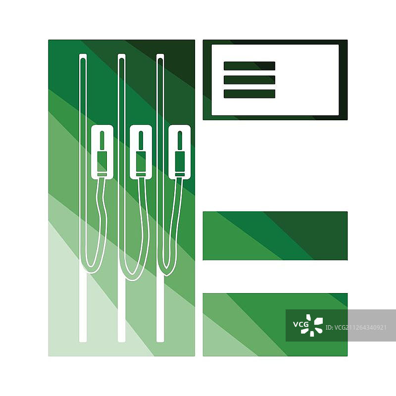 加油站图标，扁平颜色设计矢量图图片素材