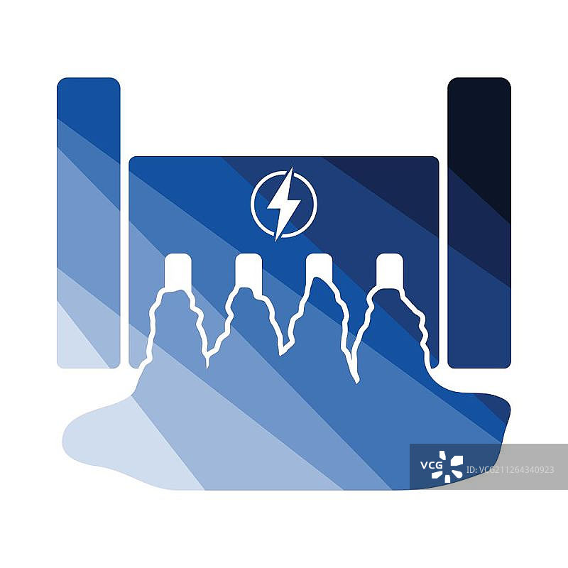 水电站图标，扁平风格设计，矢量图图片素材