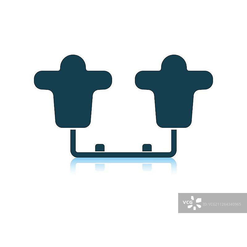 美式橄榄球训练雪橇图标。阴影反射设计。矢量图示。图片素材