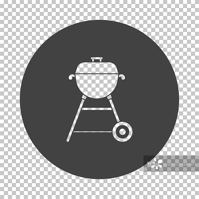 烧烤图标。透明网格上的镂空设计。矢量图。图片素材