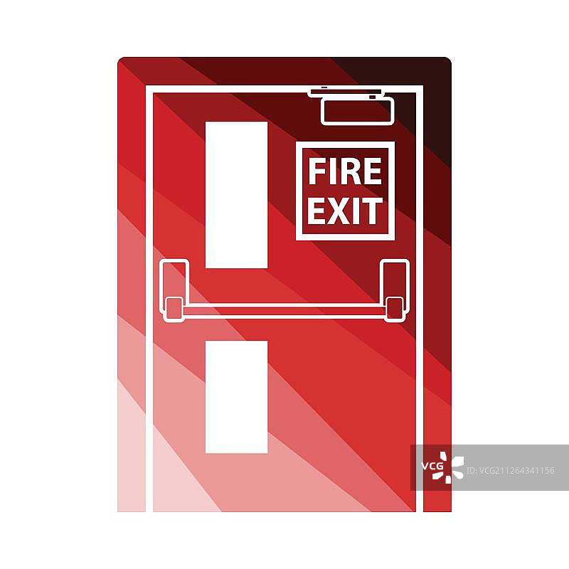 防火出口图标，扁平风格设计，矢量图图片素材
