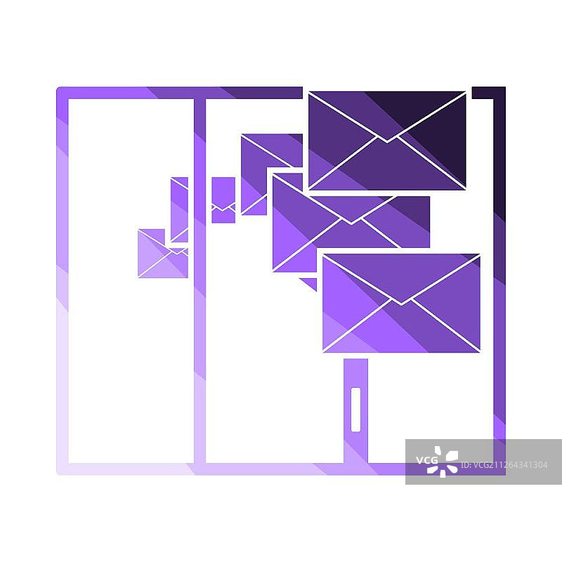 邮件图标。扁平彩色阶梯设计。矢量图图片素材