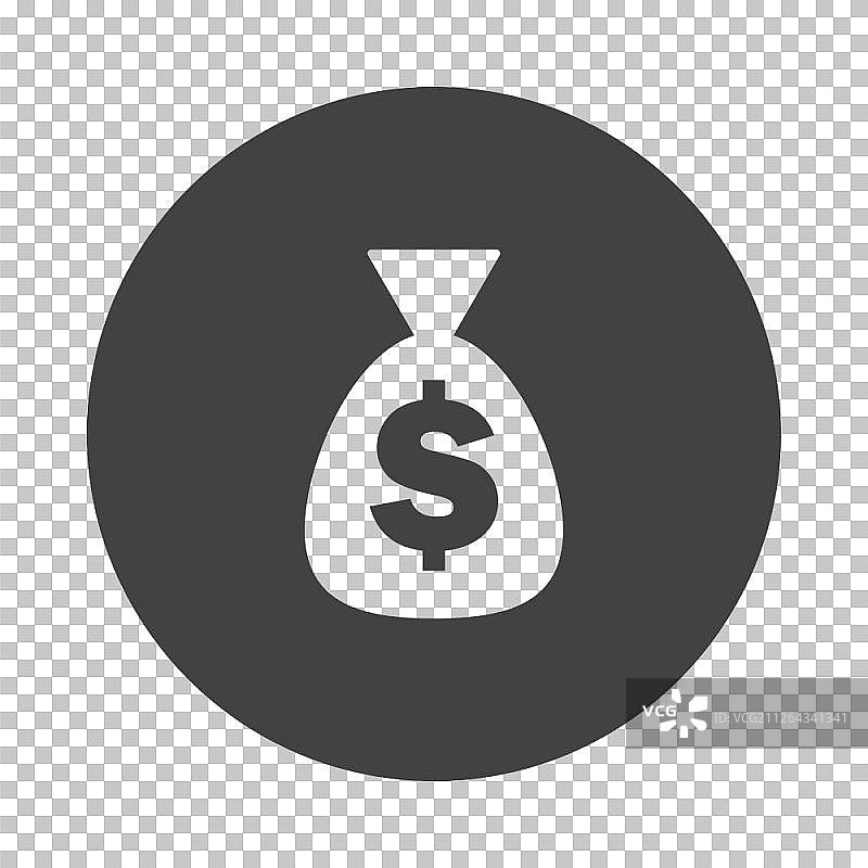 钱袋图标，透明网格上的镂空设计，矢量图图片素材