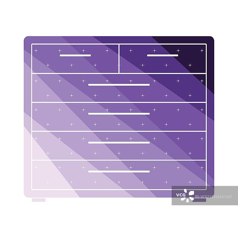 抽屉柜图标，扁平彩色设计矢量插图图片素材