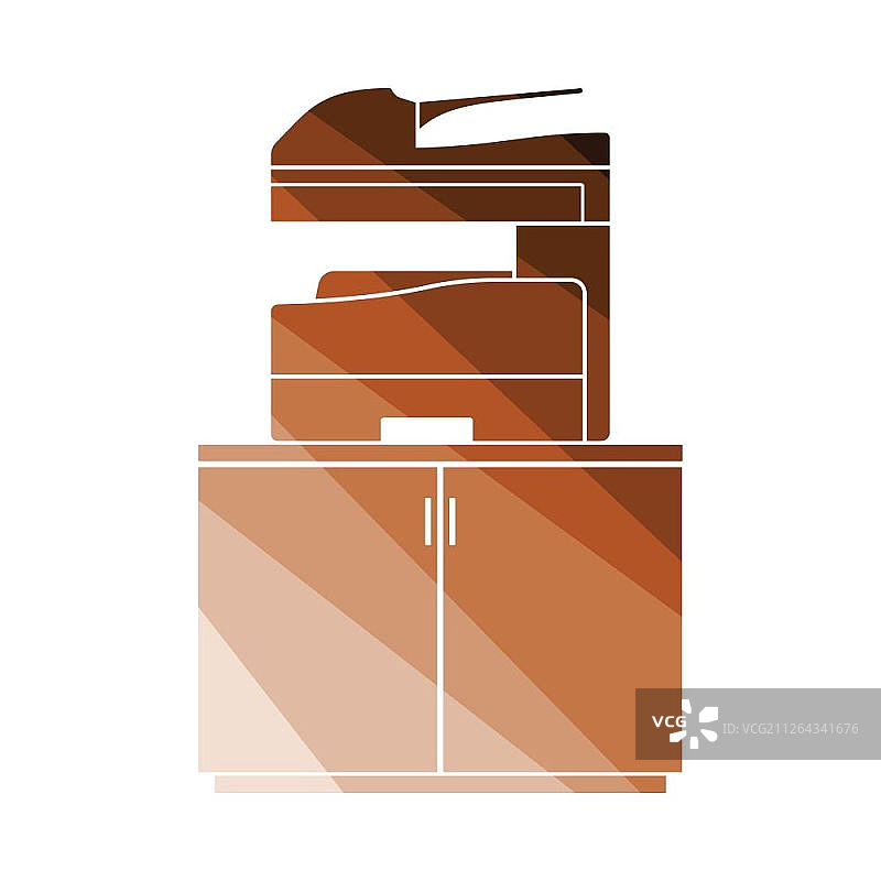 复印机图标，扁平颜色设计，矢量插画图片素材