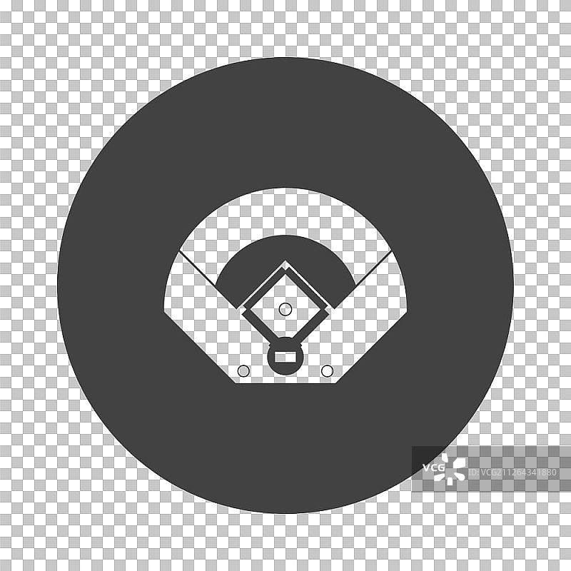 棒球场鸟瞰图图标，透明网格上的镂空设计矢量图图片素材