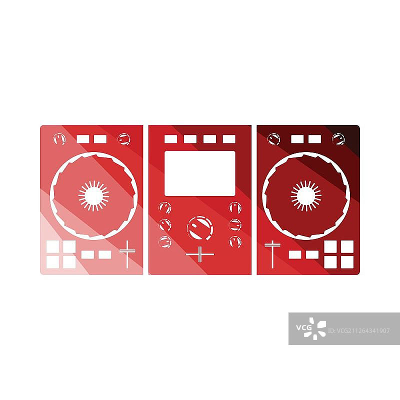 DJ图标，扁平风格设计，矢量图图片素材