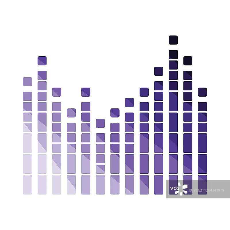 图形均衡器图标。扁平颜色设计。矢量图示。图片素材