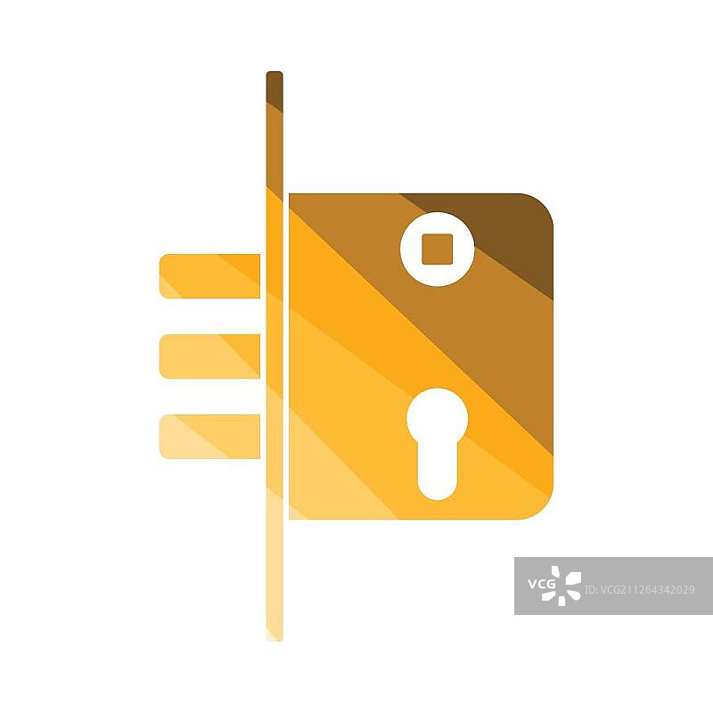 门锁图标：扁平风格设计矢量图图片素材