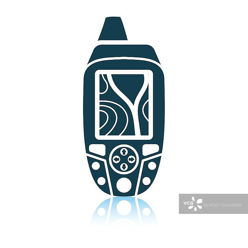 便携式GPS设备图标，阴影反射设计矢量图图片素材