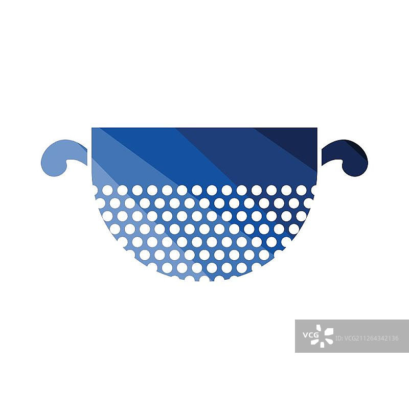 厨房滤盆扁平风格图标矢量插画图片素材