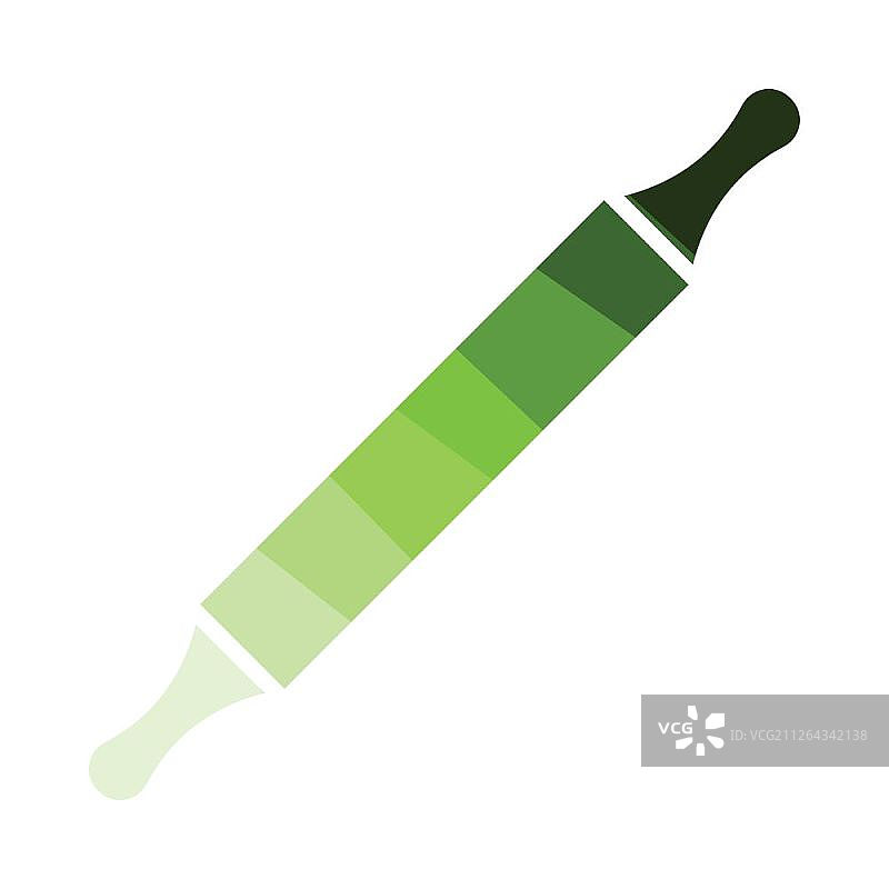 烘焙擀面杖图标。扁平颜色设计。矢量图。图片素材