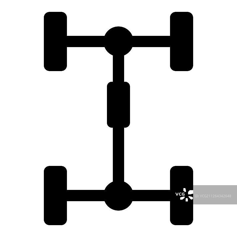 汽车底盘车架矢量图标（扁平风格）图片素材