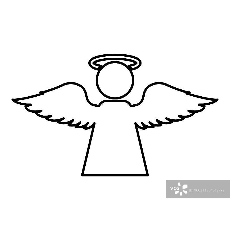 扁平风格天使飞翼图标图片素材