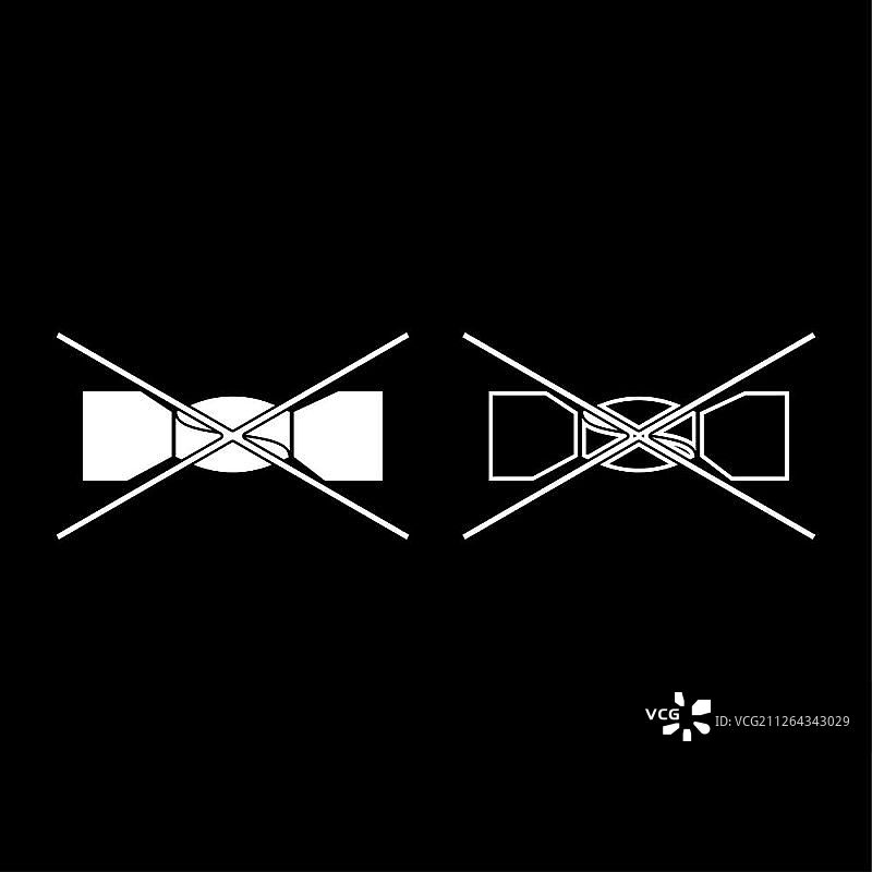 禁止手动脱水：衣物护理符号，洗涤概念，洗衣标志图标轮廓集，白色矢量插图扁平风格简约图像图片素材