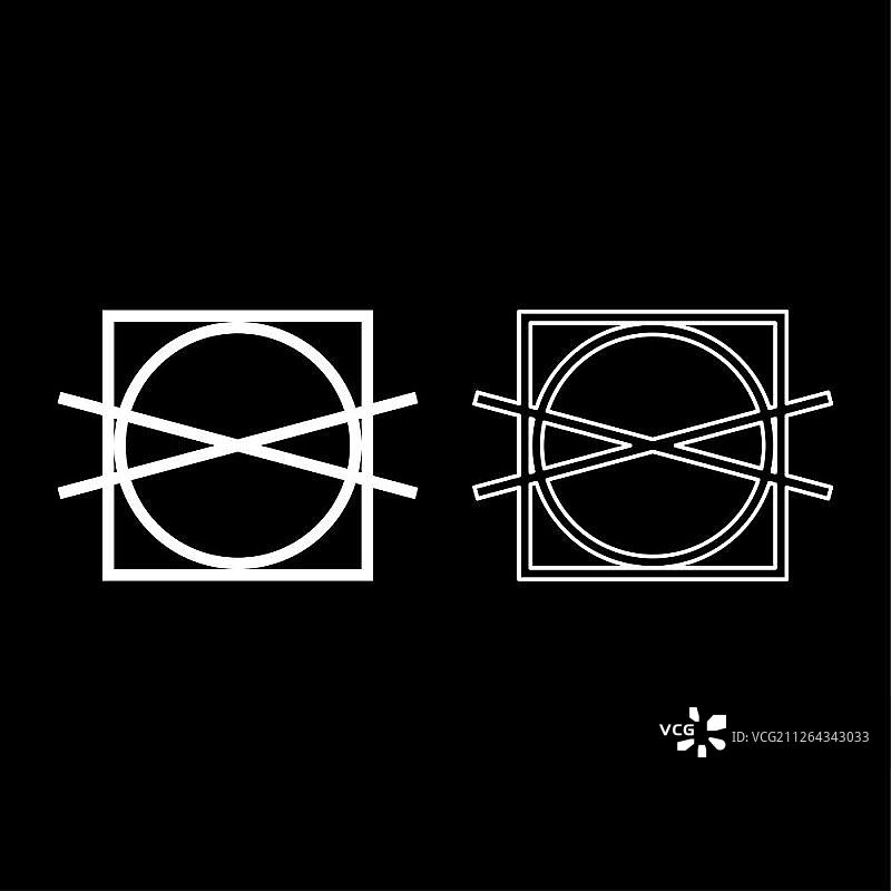 禁止干燥和旋转的洗衣符号：洗衣概念矢量图图片素材