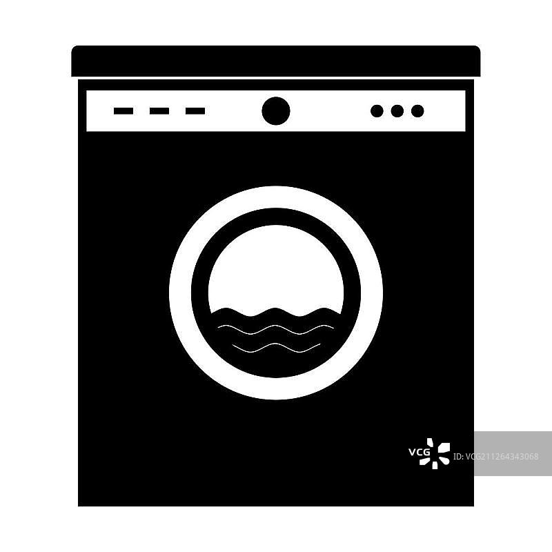 黑色洗衣机图标图片素材